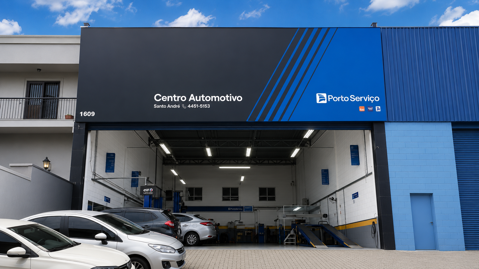 Fachada do Centro Automotivo Santo André, na Vila Pires